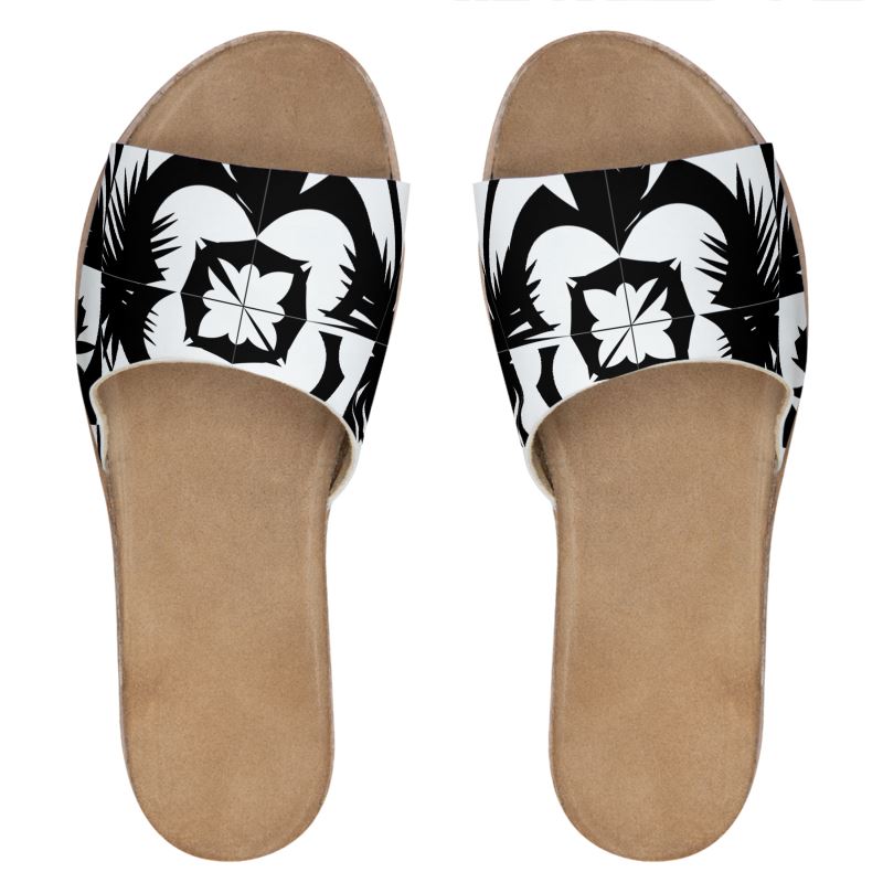 Womens Leather Sliders
