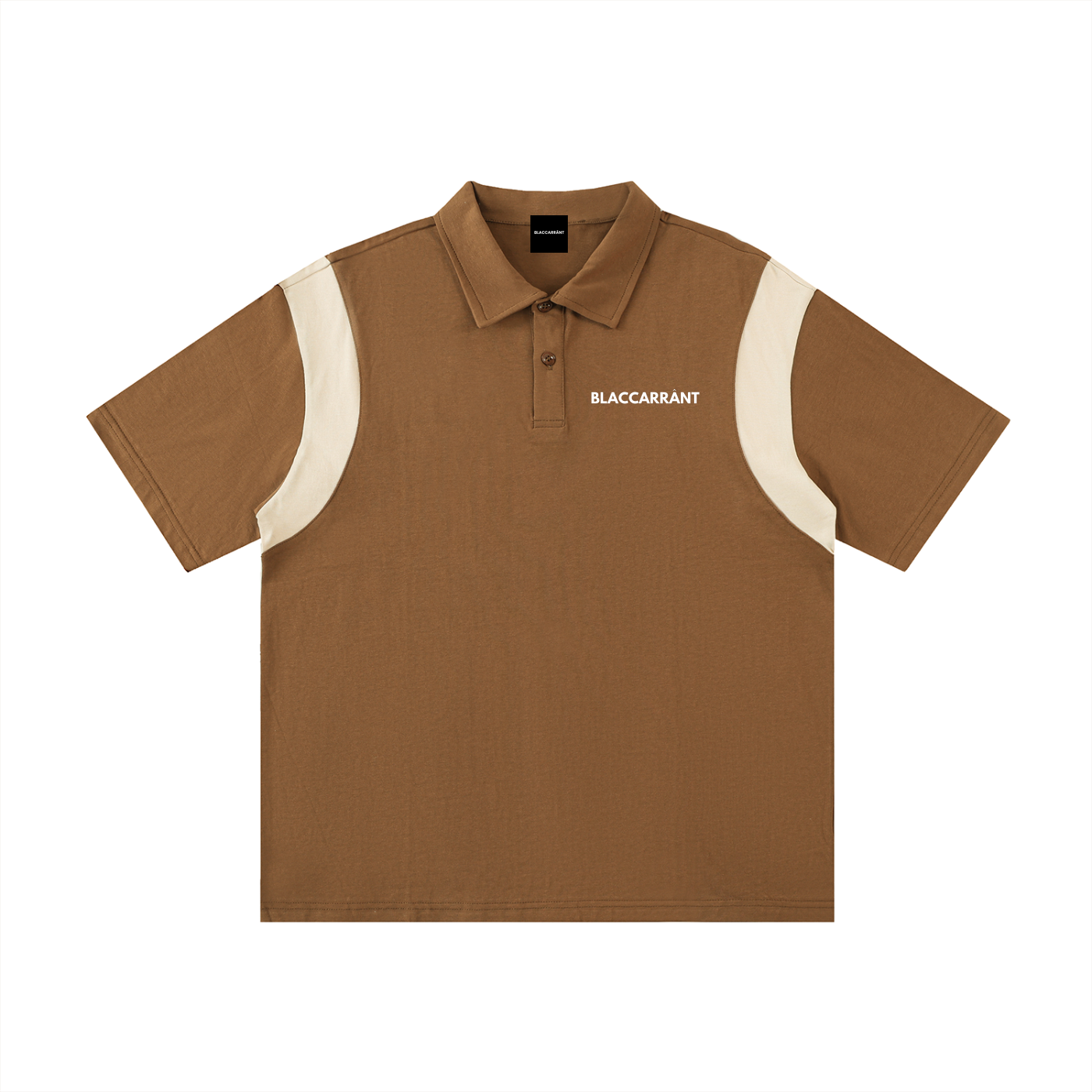 Contrast Panel Cotton Polo Shirt