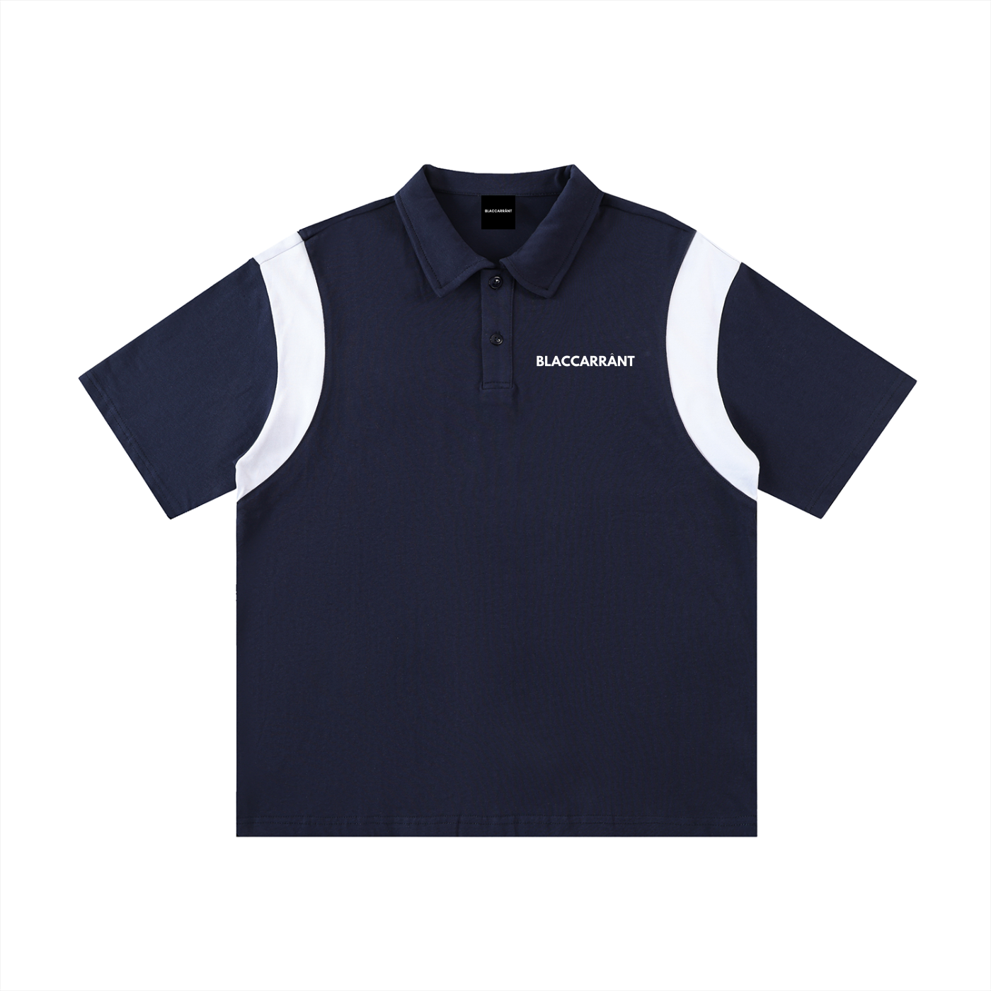 Contrast Panel Cotton Polo Shirt