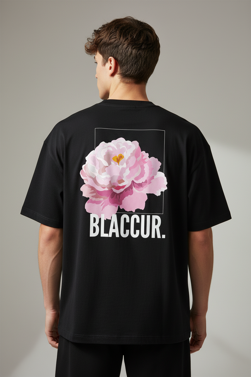 Essential Floral Cotton Boxy T-Shirt Back Shot