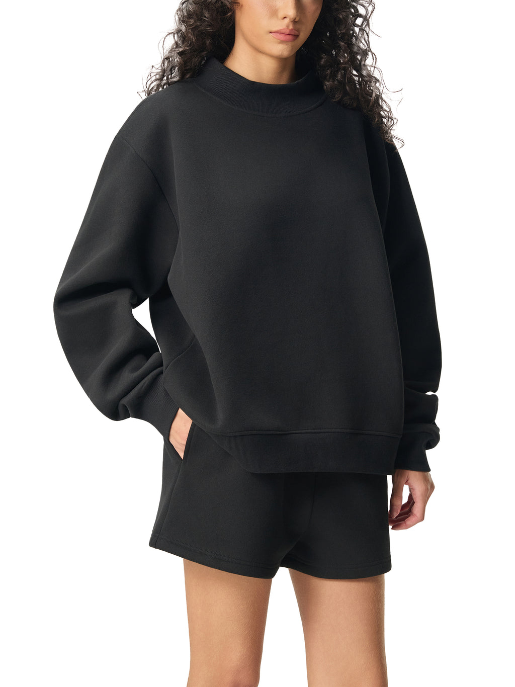 Women's Fleece Neck Crew Sweatshirt