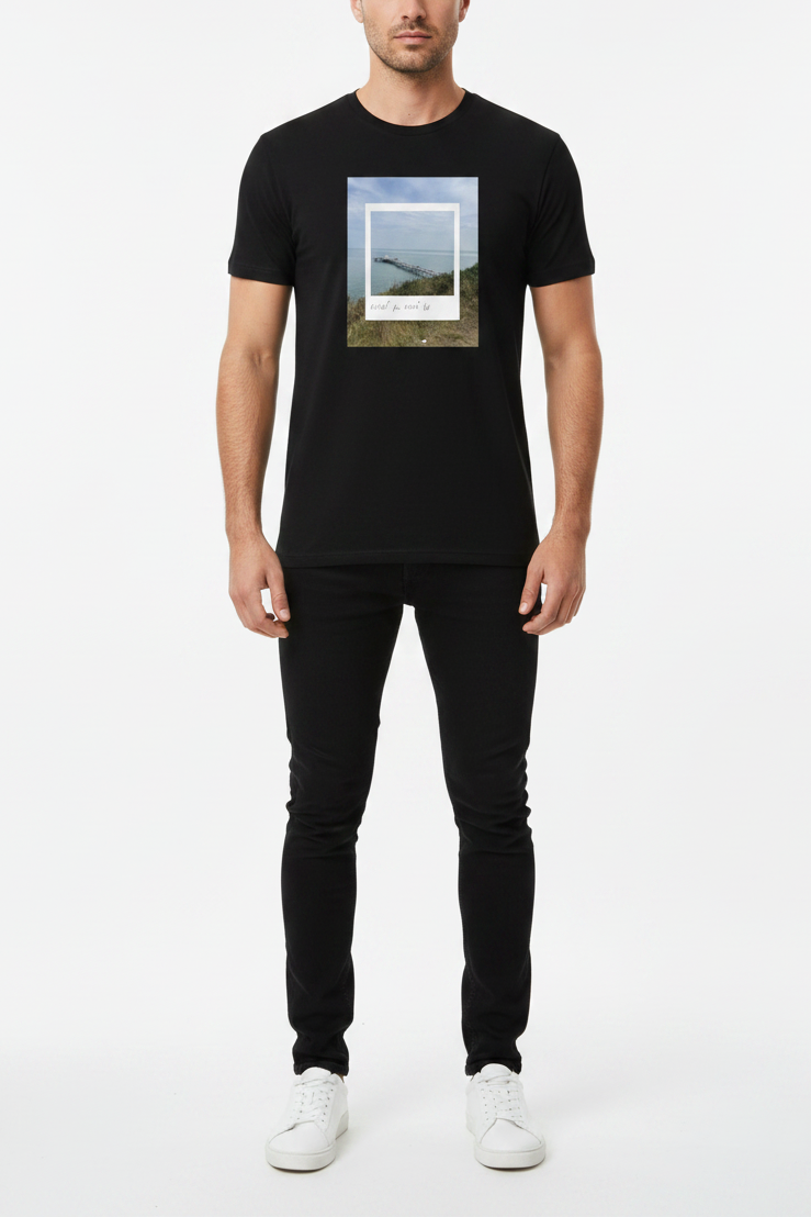 Llandudno Graphic Tee — On-Model Black