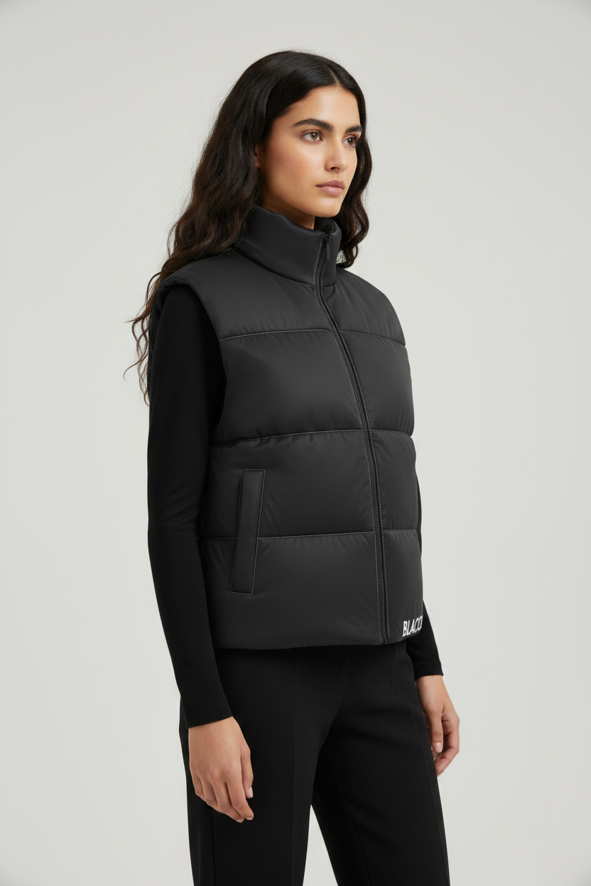Unisex Gilet worn by female model