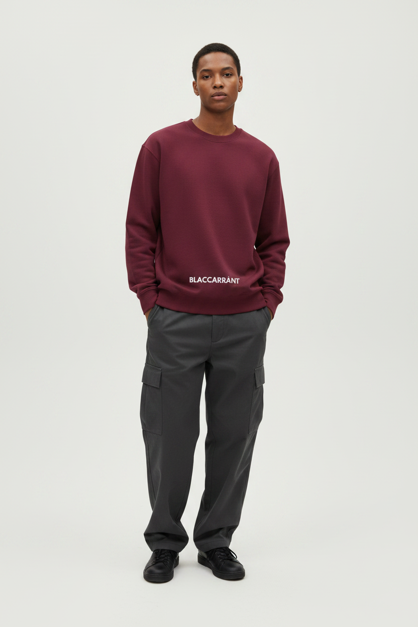 Unisex Sweatshirt — On-Model Maroon